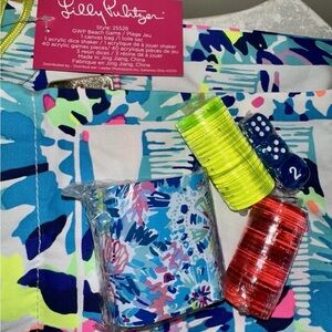 Lilly Pulitzer - New Unopened-GWP Beach Game Set Drawstring Bag -Resort Preppy